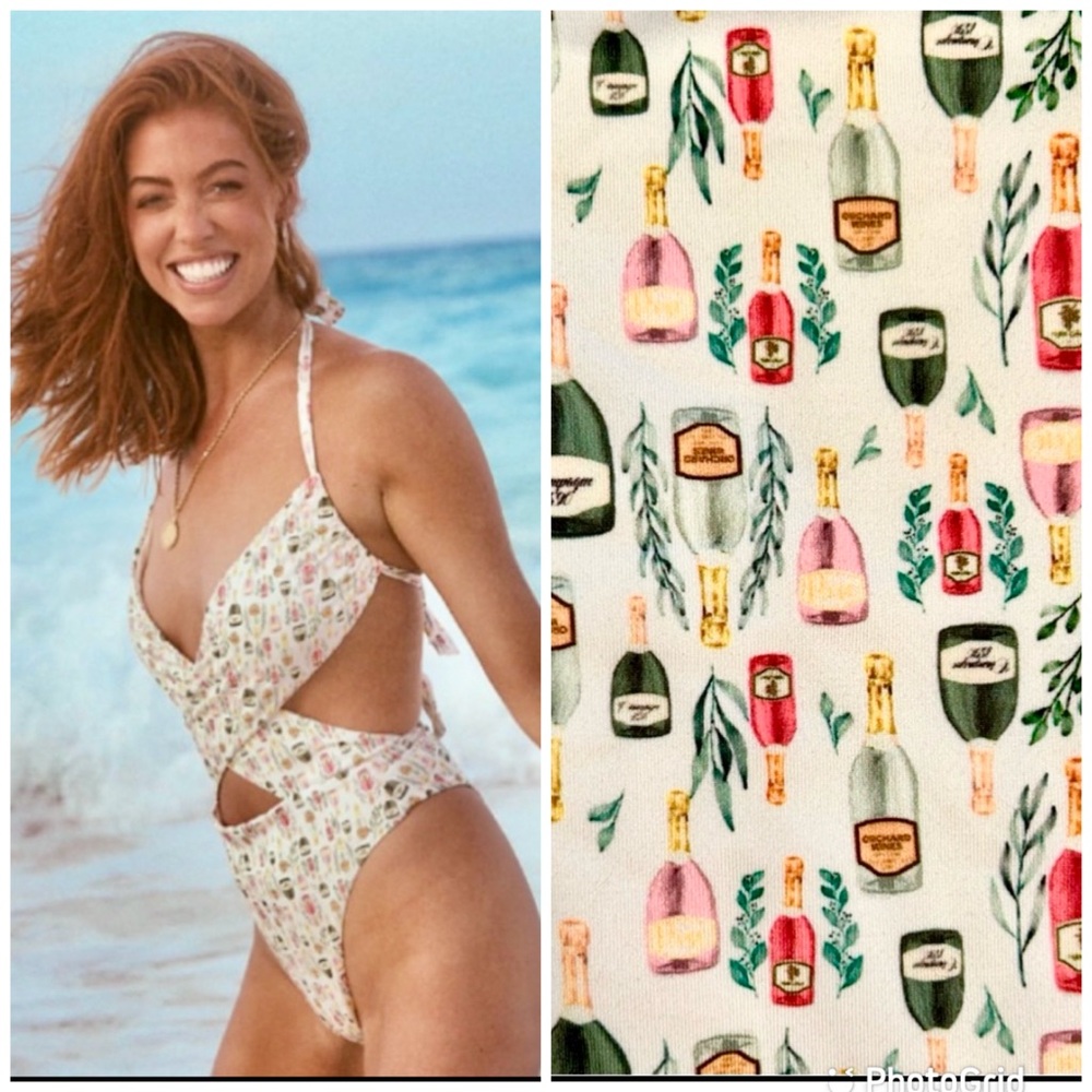 OneOne x Jena Sims ~ Popping Bottles Kylie Halter One Piece Swimsuit
